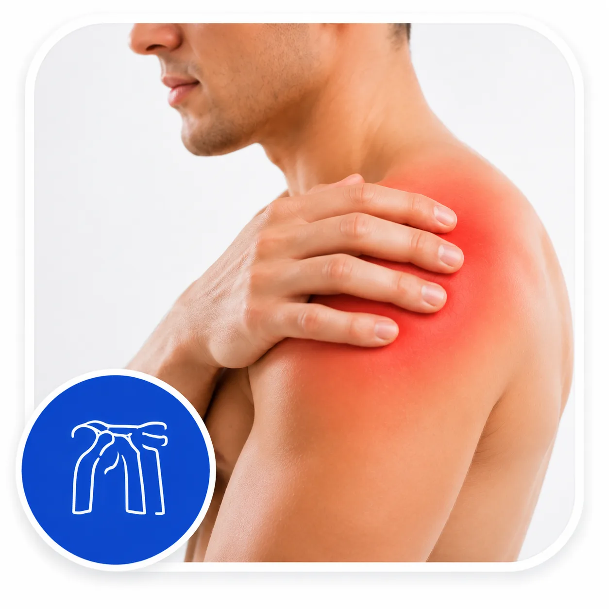 Persona con dolor de hombro - fisioterapia en Chía