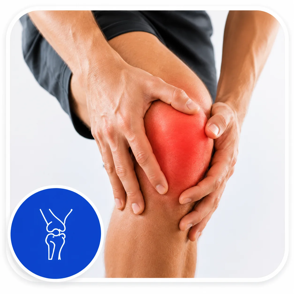 Persona con dolor de rodilla - fisioterapia en Chía
